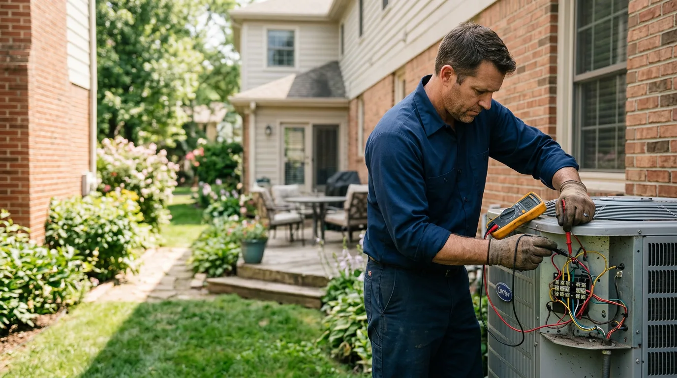 HVAC technician working near Keyes, OK